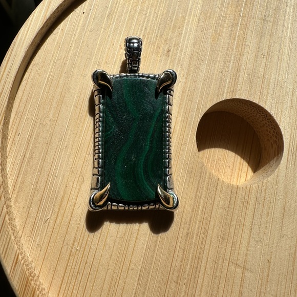Effy 925 & 14k Gold malachite pendant - Picture 3 of 3
